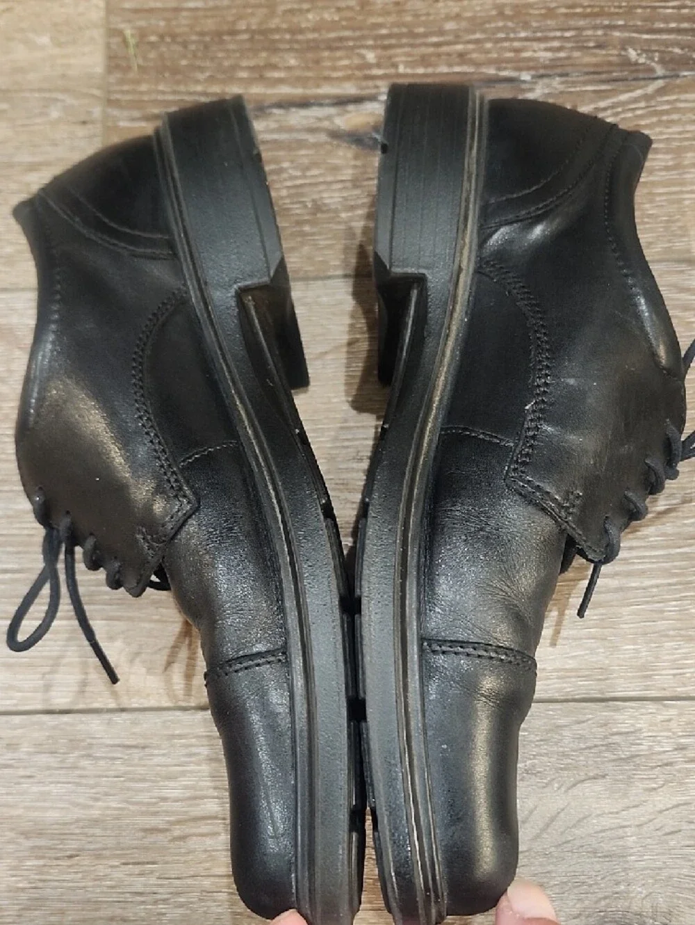 Ecco Mens Black Leather Classic Lace Up Oxford Business Casual Neutral 42 Elegan